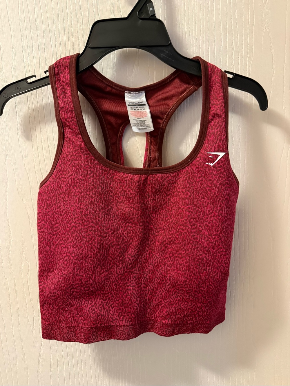 Gymshark Red/Pink Patterned Racerback Sports Bra Top